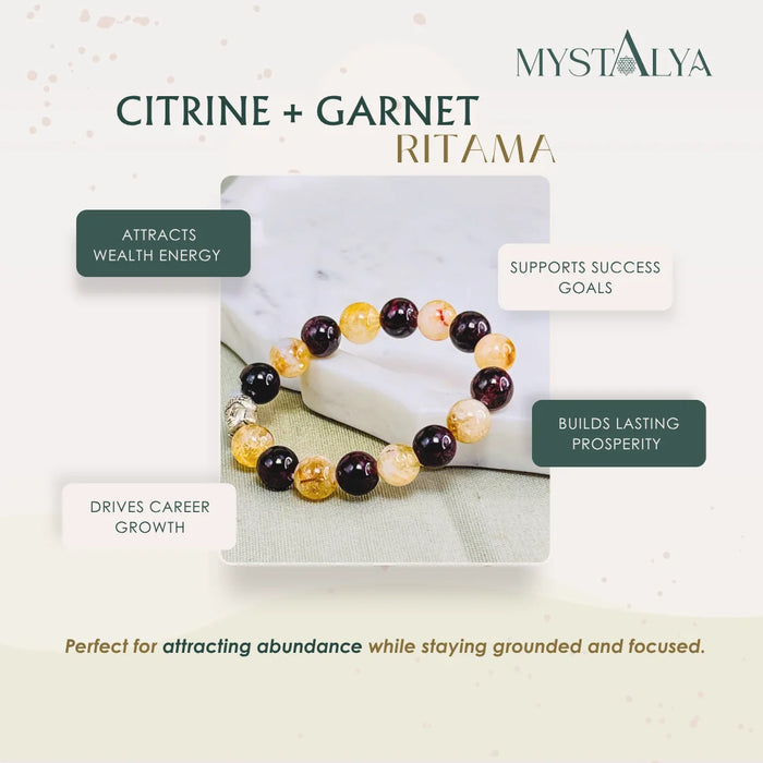 Citrine + Garnet  – For Unblocking Finances & Building Lasting Prosperity