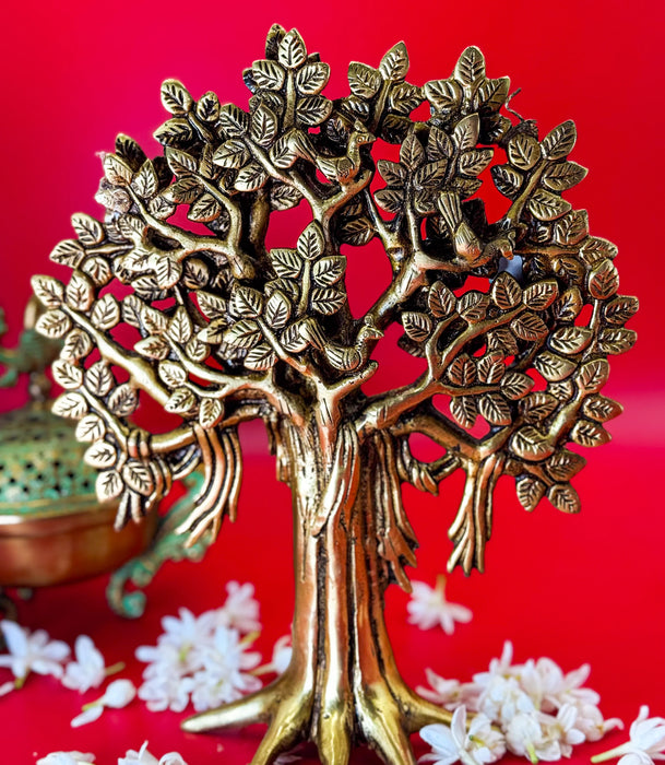 Kalpavriksha Brass Tree – Wish-Granting & Manifestation Crystal Tree