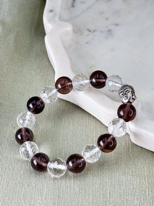 Smoky Quartz + Clear Quartz – For Energy Drain