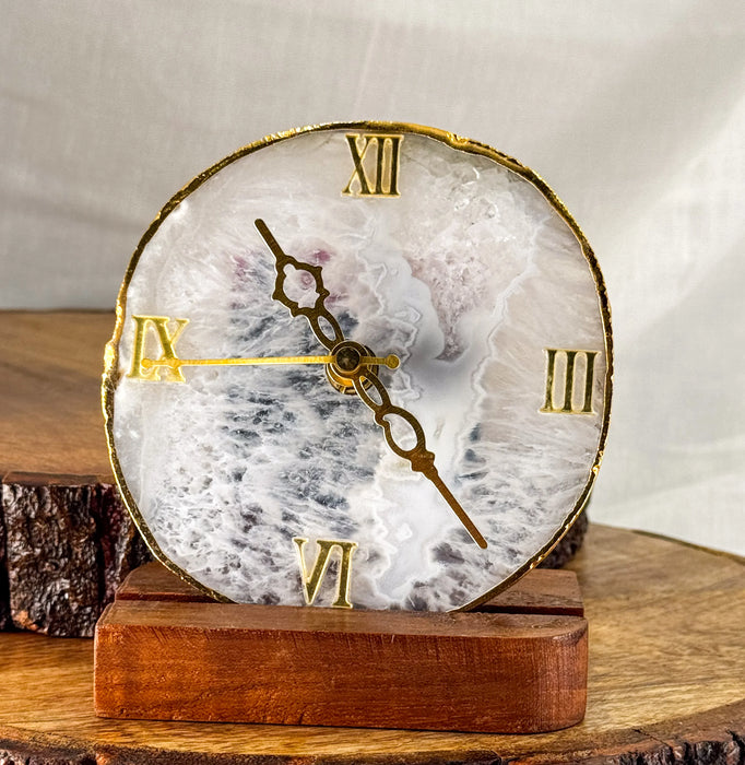 White Agate Clock – Balances Your Space While Keeping Time