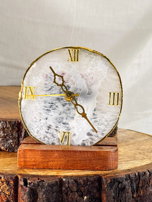 White Agate Clock – Balances Your Space While Keeping Time