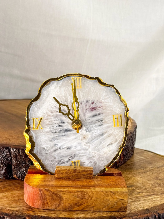 White Agate Clock – Balances Your Space While Keeping Time
