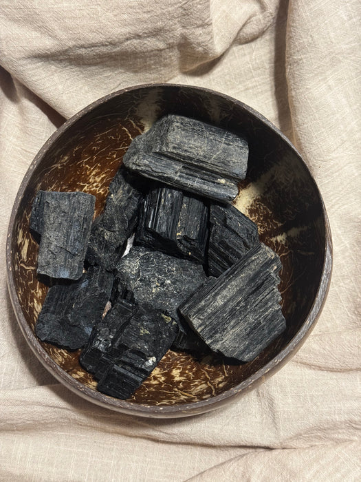 Raw Black Tourmaline Chunks – Strong Protection & Energy Shield